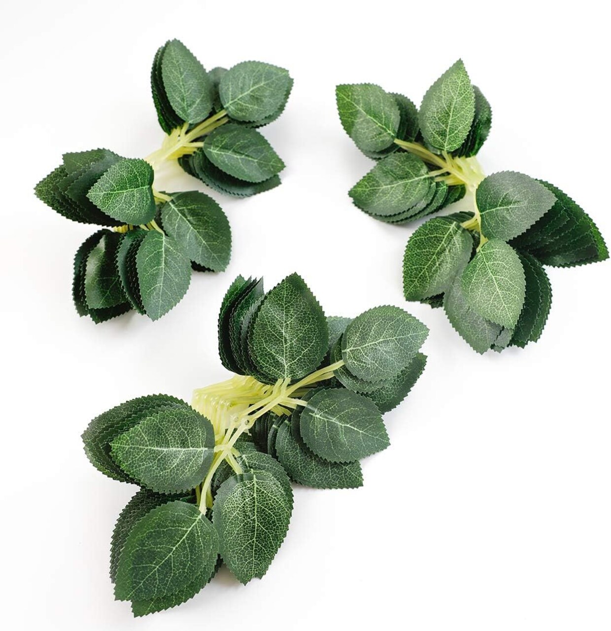 Artificial Green Leaves 35pcs Bulk Faux Silk Greenery Fake Rose Flower Leaves for DIY Wedding Bouquets Bridal Shower Centerpieces Home Decorations